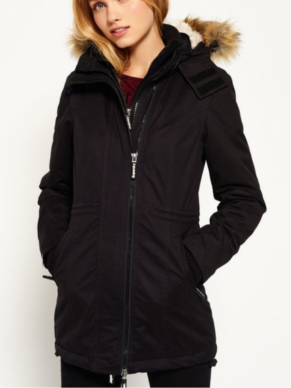 Superdry Microfibre Windparka Jacket in Black (Size M)